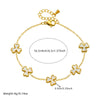 Vintage Women's Stainless Steel Jewelry Set With Shellfish And Threepetal Flower Design Electroplated Accessories Chain Necklace Earrings Bracelet