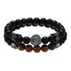 Volcanic Stone Geometric Style Handmade Elastic Cross Bracelet Unisex