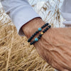 Volcanic Stone Geometric Style Handmade Elastic Cross Bracelet Unisex