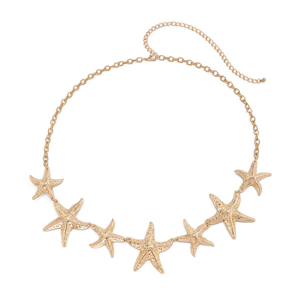 Waist Chain Body Chain Metal Imitation Pearl Flower Starfish Marine Style