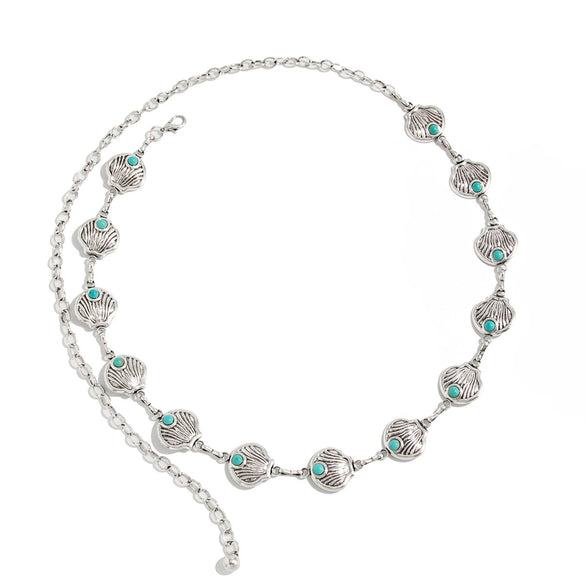 Waist Chain Body Chain Metal Starfish Scallop Shell Imitation Turquoise Retro Style