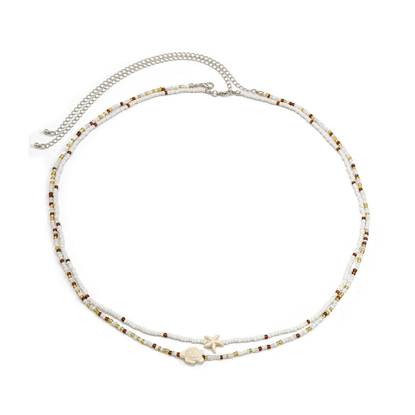 Waist Chain Body Chain Plastic Starfish Animal Beaded Double Layer For Female