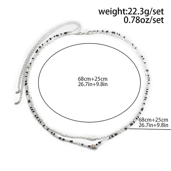 Waist Chain Body Chain Plastic Starfish Animal Beaded Double Layer For Female