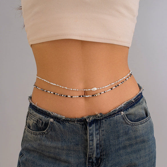 Waist Chain Body Chain Plastic Starfish Animal Beaded Double Layer For Female