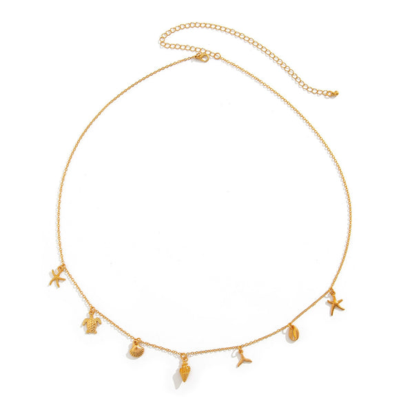 Waist Chain Bodychain Metal Starfish Scallop Shell Fish Tail Leisure Style