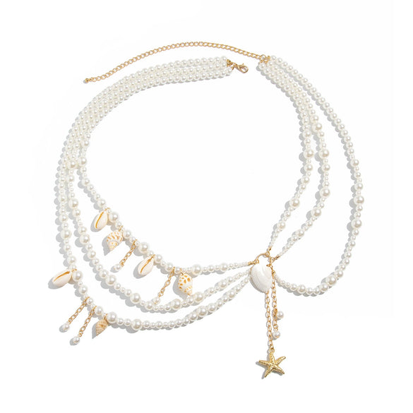 Waist Chain Conch Shell Pendant Metal Women Sexy Bikini Body Chain