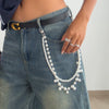 Waist Chain Imitation Pearl Simple Punk Geometric Beaded