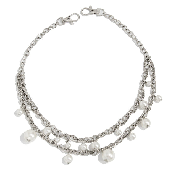 Waist Chain Imitation Pearl Simple Punk Geometric Beaded