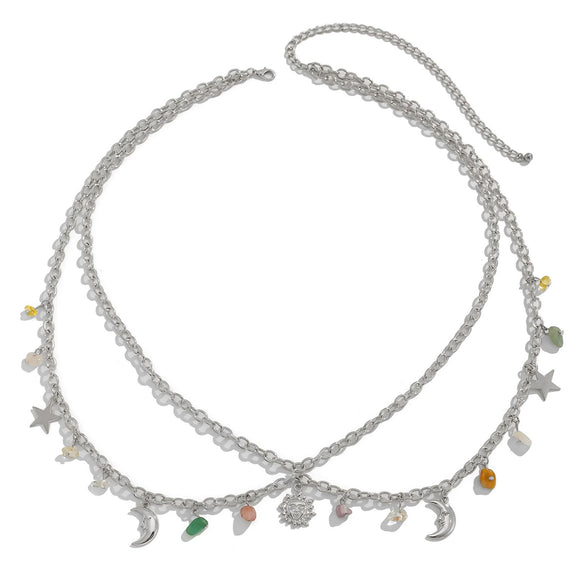 Waist Chain Iron Chain Gravel Alloy Star And Moon Pendant Fashion For Women