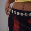 Waist Chain Iron Geometric Disc Spiral Pattern Simple Style For Female