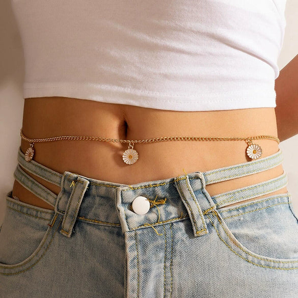 Waist Chain Metal Alloy Geometric Circle Leaves Love Tassel Water Drop Style