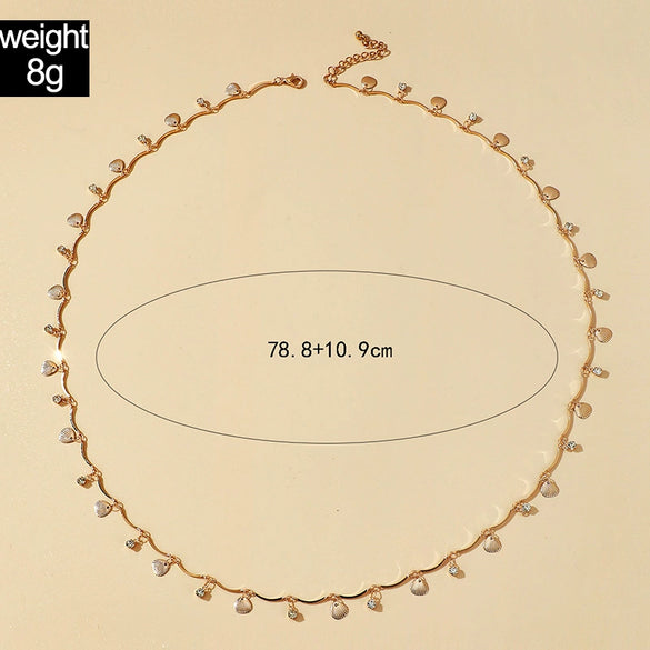 Waist Chain Metal Alloy Geometric Circle Leaves Love Tassel Water Drop Style