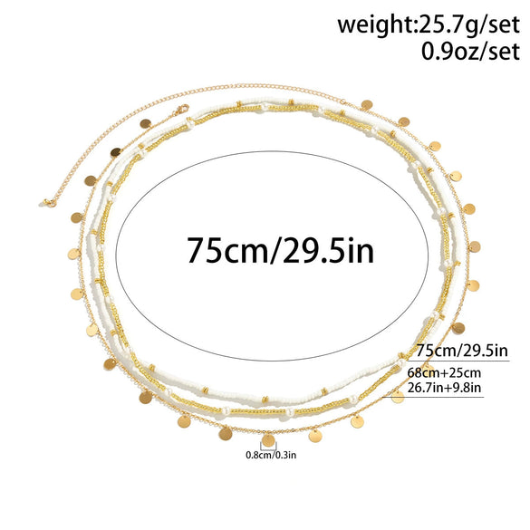Waist Chain Metal Beaded Double Circle Style For Female