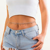 Waist Chain Metal Geometric Sequin Imitation Pearl Double Circle Lobster Clasp
