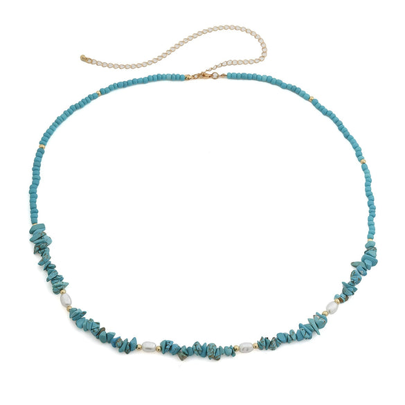Waist Chain Metal Imitation Pearl Simple Style For Female