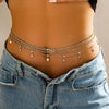 Waist Chain Metal Rhinestone Sequins Electroplating For Women