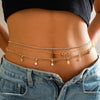 Waist Chain Metal Rhinestone Sequins Electroplating For Women