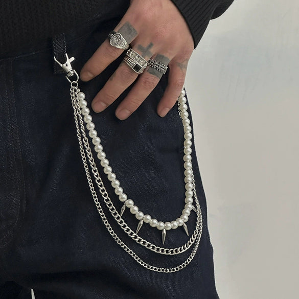 Waist Chain Metal Rivet Cowboy Hiphop Style For Boys And Girls
