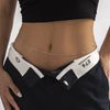 Waist Chain Metal Simple Retro Geometric Round Beads Single Layer Body Chain For Women