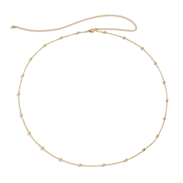 Waist Chain Metal Simple Retro Geometric Round Beads Single Layer Body Chain For Women