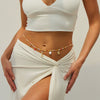Waist Chain Metal Starfish Shell Fish Tail Minimalist Beaded Elastic Waist Jewelry