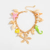 Waist Chain Ocean Style Imitation Pearl Starfish Conch Shell Seahorse Metal