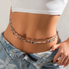 Waist Chain Plastic Resin Geometric Handmade Rice Beads Doublelayer Elastic Women's