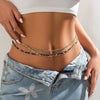 Waist Chain Plastic Resin Geometric Handmade Rice Beads Doublelayer Elastic Women's