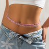 Waist Chain Plastic Resin Geometric Handmade Rice Beads Doublelayer Elastic Women's
