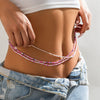 Waist Chain Plastic Resin Geometric Handmade Rice Beads Doublelayer Elastic Women's