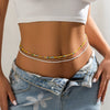 Waist Chain Plastic Resin Geometric Handmade Rice Beads Doublelayer Elastic Women's