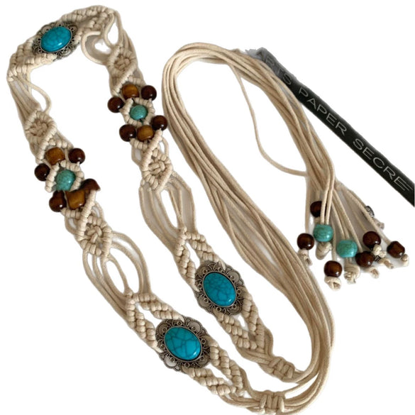 Waist Chain Plastic Resin Geometric Oval Handmade Woven For Women