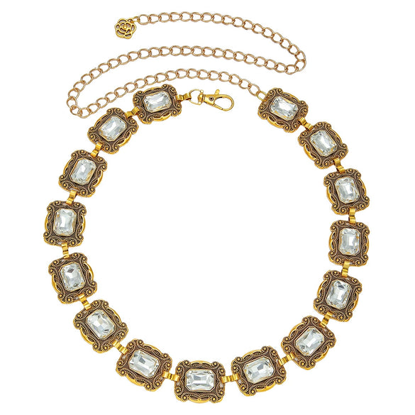 Waist Chain Retro Style Metal Inlaid Gemstone Women's Accessories