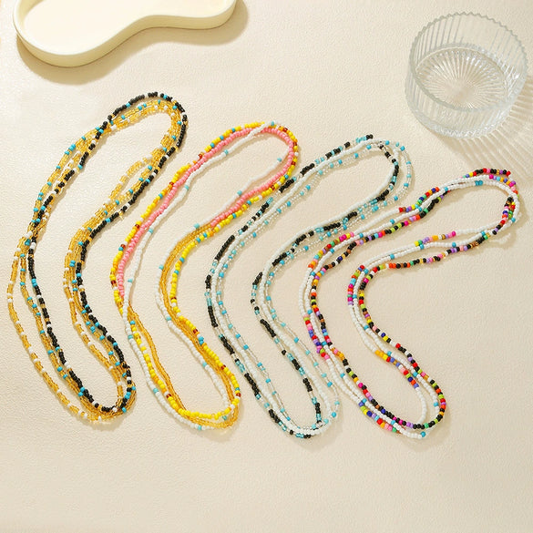 Waist Chain Rice Beads Diamond Geometric Style For Women