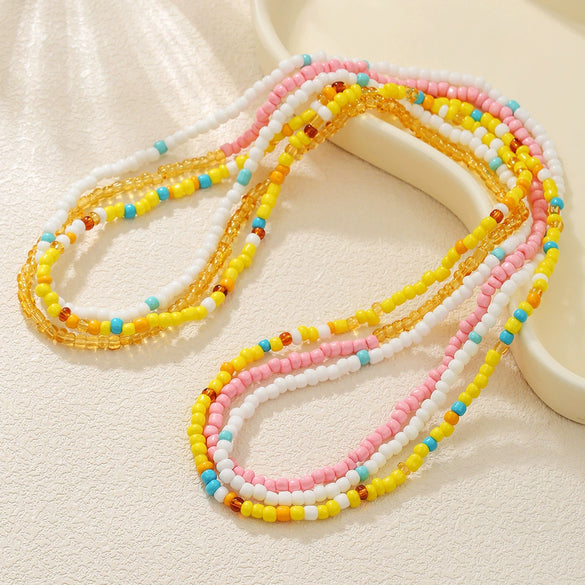 Waist Chain Rice Beads Diamond Geometric Style For Women