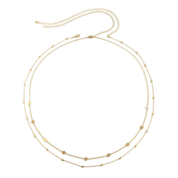Waist Chain Set Hiphop Style Metal Sequin Snake Bone Geometric Copper Bead Body Chain