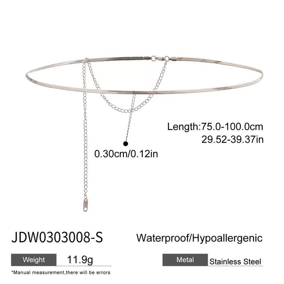 Waist Chain Stainless Steel Multiple Circles Women's Versatile Luxury Pants Chain Accessories