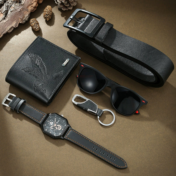 Wallet Casual Style Alloy Case Imitation Leather Strap Square Dial