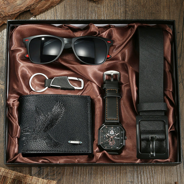 Wallet Casual Style Alloy Case Imitation Leather Strap Square Dial