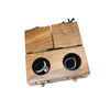 Walnut Wooden Double Lid Ring Gift Box With Horn Lock Jewelry Storage Box For Diamond Ring Display