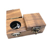 Walnut Wooden Double Lid Ring Gift Box With Horn Lock Jewelry Storage Box For Diamond Ring Display