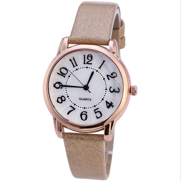 Watch Acrylic Surface Quartz Leather Metal Pu Stainless Steel Round Casual Women's