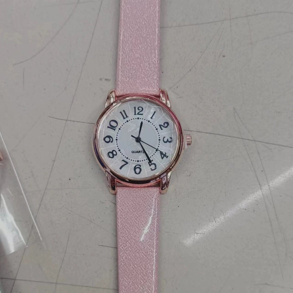 Watch Acrylic Surface Quartz Leather Metal Pu Stainless Steel Round Casual Women's