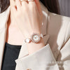 Watch Alloy And Iron Material Round Dial Sunflower Decoration Lazy Pull Bracelet For Female Students