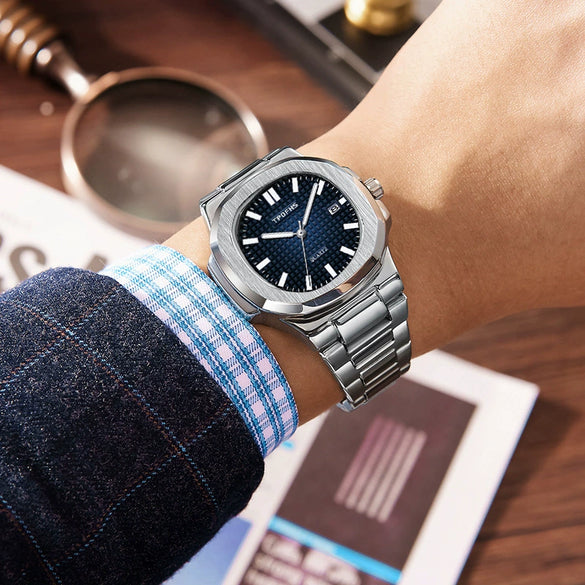 Watch Alloy Band And Case Oval Business Style Waterproof Luminous