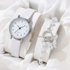 Watch Alloy Case Frosted Leather Strap Rose Gold Pin Buckle Round Dial Quartz