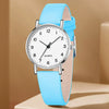 Watch Alloy Case Frosted Leather Strap Rose Gold Pin Buckle Round Dial Quartz