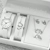 Watch Alloy Case Frosted Leather Strap Rose Gold Pin Buckle Round Dial Quartz