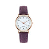 Watch Alloy Case Frosted Leather Strap Rose Gold Pin Buckle Round Dial Quartz