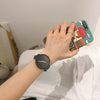 Watch Alloy Case Imitation Leather Strap Stainless Steel Clasp Round Dial Leisure Style For Men And Women